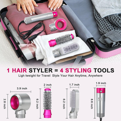 PENUIO Air Sculpt 3-in-1 Hot Air Brush Blow Dryer Set – Salon Blowout Styler for Curling, Volumizing & Straightening with 3 Interchangeable Heads, Sleek & Frizz-Free Hair, ALCI Safety Plug Avelisse