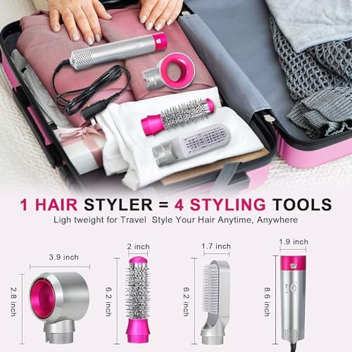 PENUIO Air Sculpt 3-in-1 Hot Air Brush Blow Dryer Set – Salon Blowout Styler for Curling, Volumizing & Straightening with 3 Interchangeable Heads, Sleek & Frizz-Free Hair, ALCI Safety Plug Avelisse