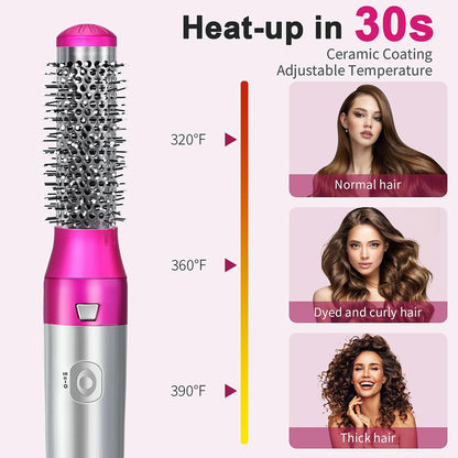 PENUIO Air Sculpt 3-in-1 Hot Air Brush Blow Dryer Set – Salon Blowout Styler for Curling, Volumizing & Straightening with 3 Interchangeable Heads, Sleek & Frizz-Free Hair, ALCI Safety Plug Avelisse