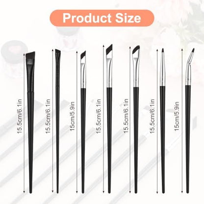 7-Piece Angled Eyeliner Brush Set - Ultra Thin Eyebrow & Concealer Brushes by SynHHergyx