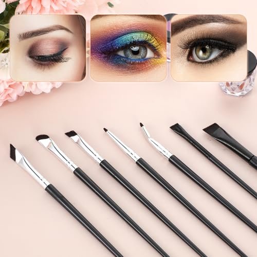 7-Piece Angled Eyeliner Brush Set - Ultra Thin Eyebrow & Concealer Brushes by SynHHergyx - görsel 8