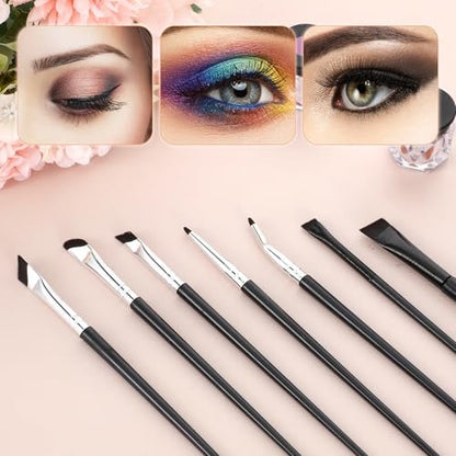 7-Piece Angled Eyeliner Brush Set - Ultra Thin Eyebrow & Concealer Brushes by SynHHergyx