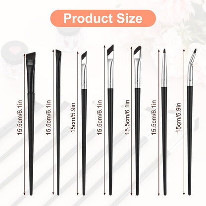 7-Piece Angled Eyeliner Brush Set - Ultra Thin Eyebrow & Concealer Brushes by SynHHergyx