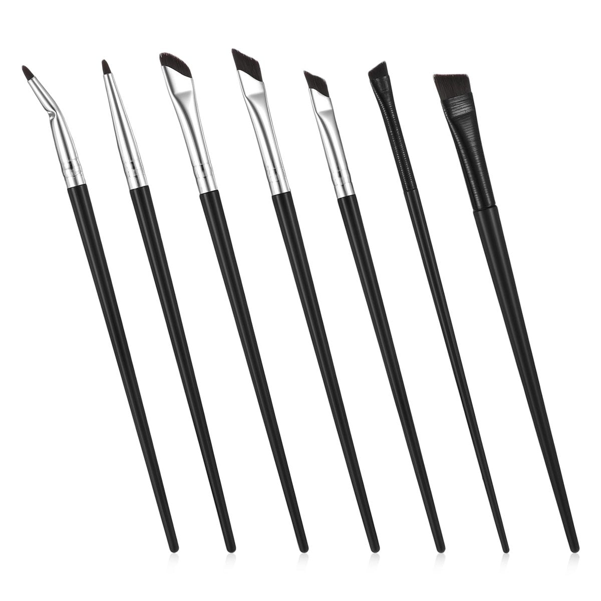 7-Piece Angled Eyeliner Brush Set - Ultra Thin Eyebrow & Concealer Brushes by SynHHergyx - görsel 1