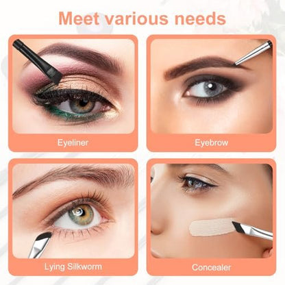 7-Piece Angled Eyeliner Brush Set - Ultra Thin Eyebrow & Concealer Brushes by SynHHergyx