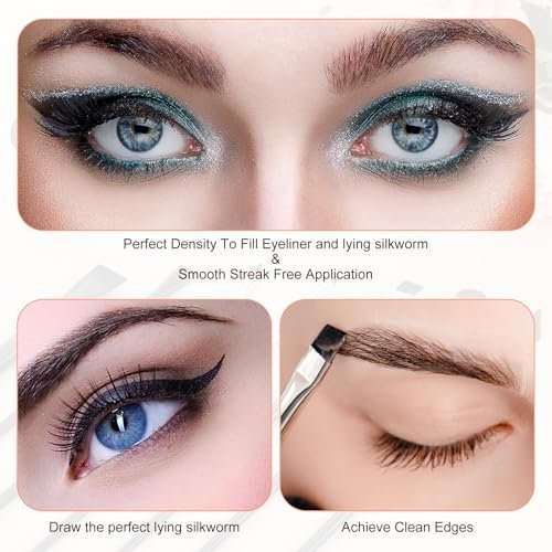 7-Piece Angled Eyeliner Brush Set - Ultra Thin Eyebrow & Concealer Brushes by SynHHergyx - görsel 12