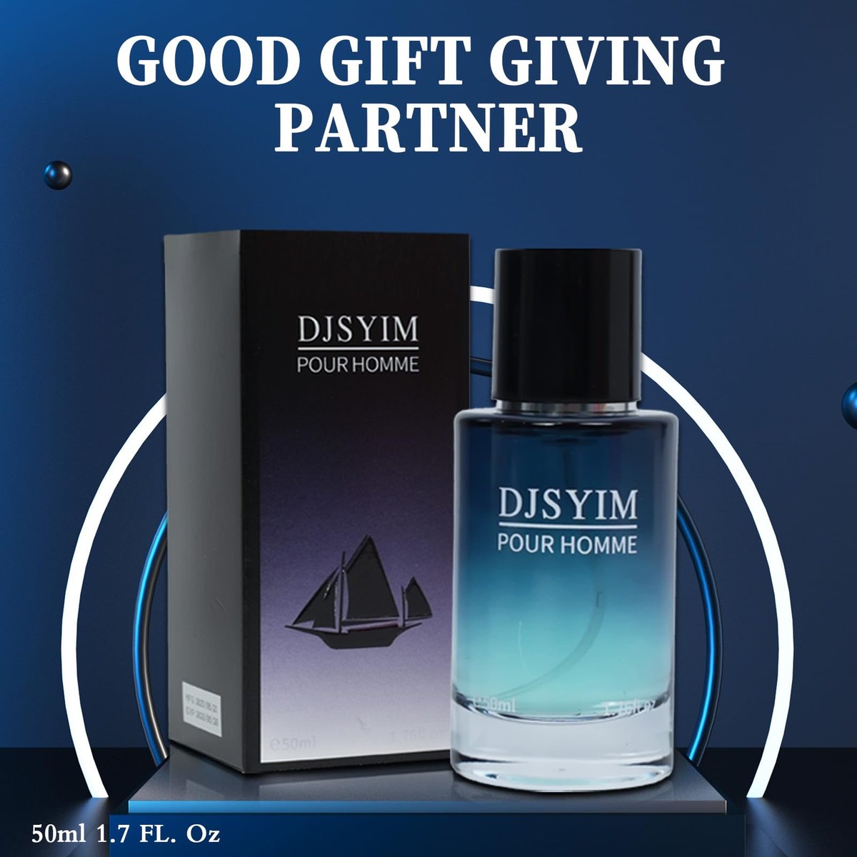 DJSYIM Men's Eau de Toilette - Pheromone Cologne with Fresh Apple Fragrance, Long-Lasting Spray, 1.7 oz Portable Design for Everyday Elegance Avelisse