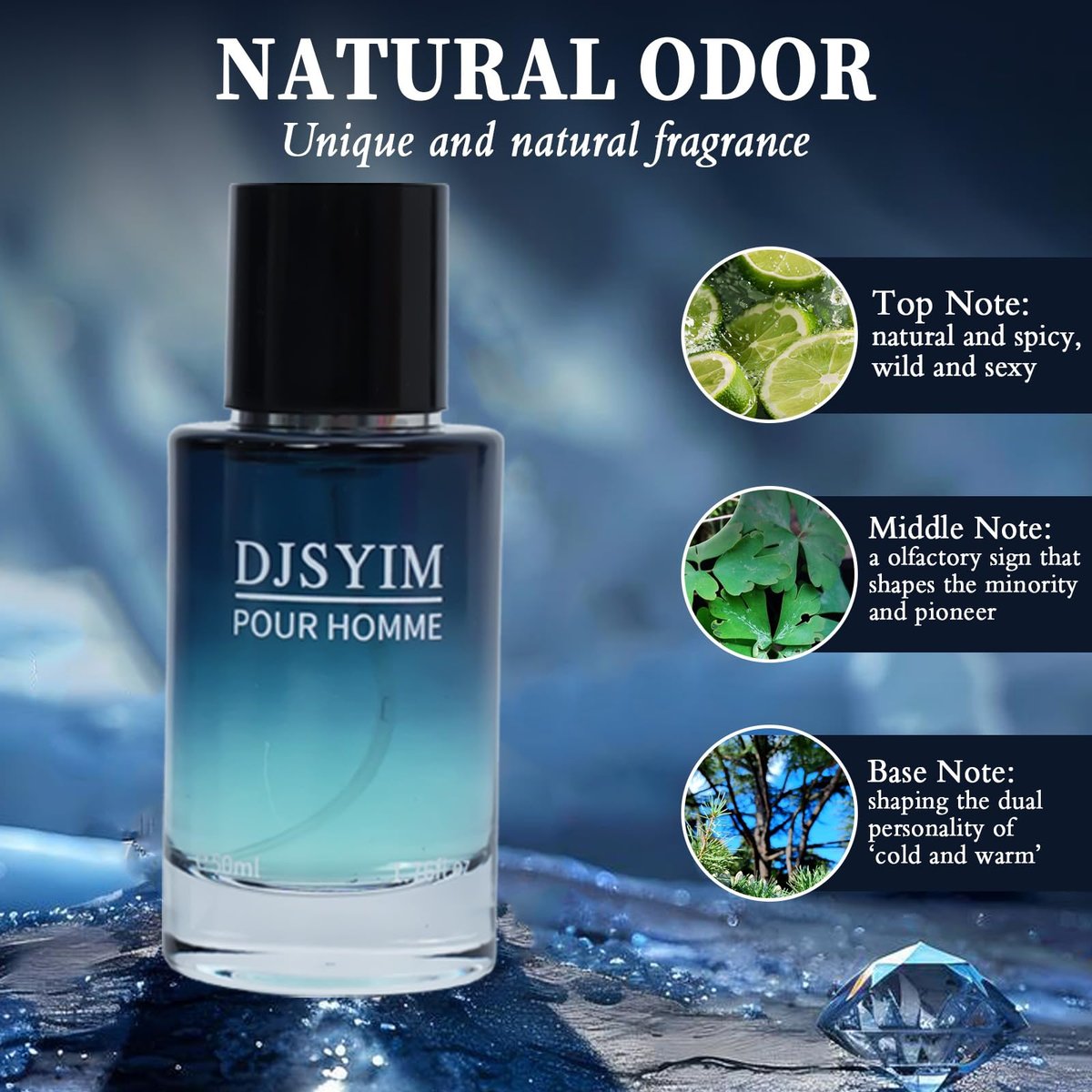 DJSYIM Men's Eau de Toilette - Pheromone Cologne with Fresh Apple Fragrance, Long-Lasting Spray, 1.7 oz Portable Design for Everyday Elegance Avelisse
