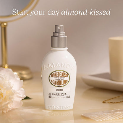 L'OCCITANE Almond Hair & Body Mist – Lightweight Gourmand Vanilla Fragrance Spray for Silky Skin & Hair Avelisse