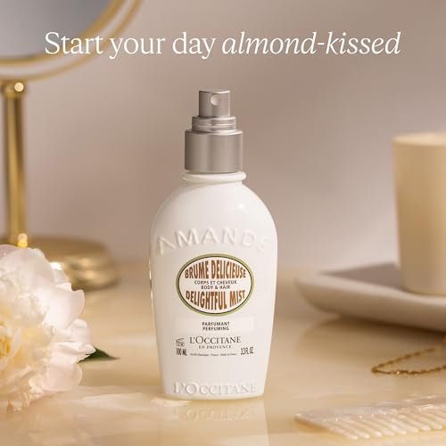 L'OCCITANE Almond Hair & Body Mist – Lightweight Gourmand Vanilla Fragrance Spray for Silky Skin & Hair Avelisse