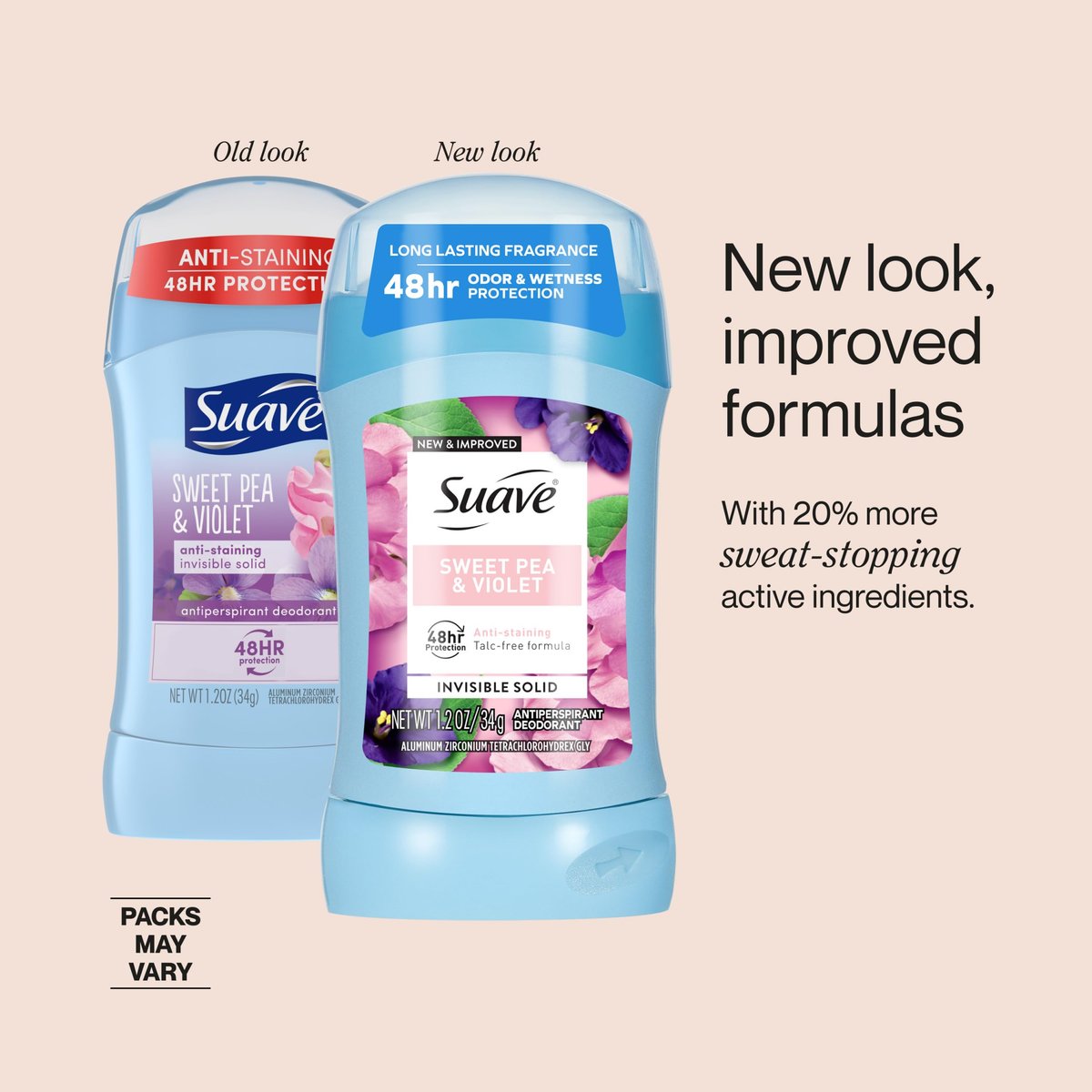 Suave Antiperspirant Deodorant for Women, Invisible Solid, Sweet Pea & Violet, 48-Hour Odor & Wetness Protection, Sensitive Skin, 1.2 oz, 12-Pack - görsel 8