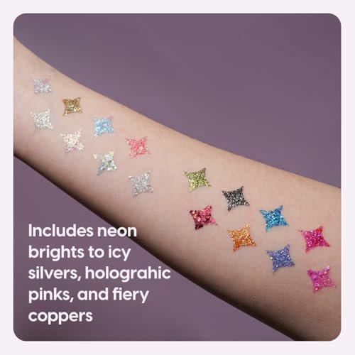 KARA BEAUTY ELECTRIC DISCO Glitter Eyeshadow Palette – 30 Color Pressed Glitter Makeup Palette for Face, Body & Eyes, No Glue Needed, Chunky & Fine Glitter for Rave, Festival Makeup & More Avelisse