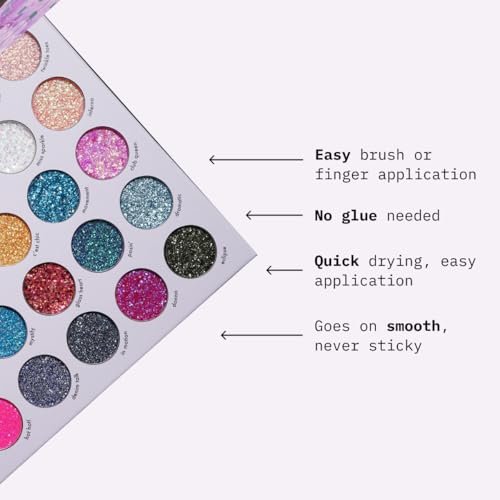 KARA BEAUTY ELECTRIC DISCO Glitter Eyeshadow Palette – 30 Color Pressed Glitter Makeup Palette for Face, Body & Eyes, No Glue Needed, Chunky & Fine Glitter for Rave, Festival Makeup & More Avelisse
