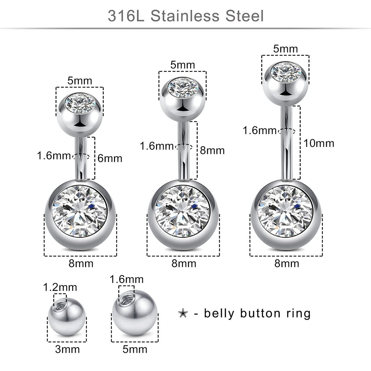 DJCIW 75-Piece Mixed-Size Piercing Kit - 316L Stainless Steel Body Piercing Supplies with Needles, Clamps for Cartilage, Tragus, Nose, Septum, Belly, Lip, Eyebrow, Nipple - 14G to 20G Avelisse