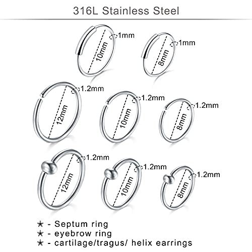 DJCIW 75-Piece Mixed-Size Piercing Kit - 316L Stainless Steel Body Piercing Supplies with Needles, Clamps for Cartilage, Tragus, Nose, Septum, Belly, Lip, Eyebrow, Nipple - 14G to 20G Avelisse