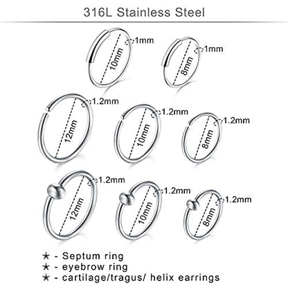 DJCIW 75-Piece Mixed-Size Piercing Kit - 316L Stainless Steel Body Piercing Supplies with Needles, Clamps for Cartilage, Tragus, Nose, Septum, Belly, Lip, Eyebrow, Nipple - 14G to 20G Avelisse
