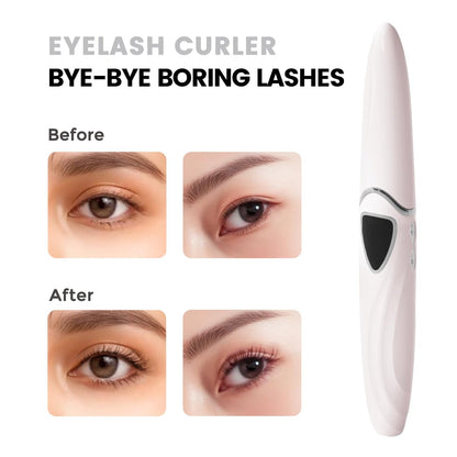 Raysino Heated Eyelash Curler S600 - Rechargeable Lash Curler, 8s Fast Heat, 24H Lasting Natural Curl (Pink/Silver) Avelisse