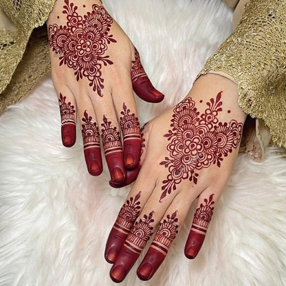 18-Piece Henna Tattoo Stencils Kit – Indian Mehndi Designs for Hands & Body Art