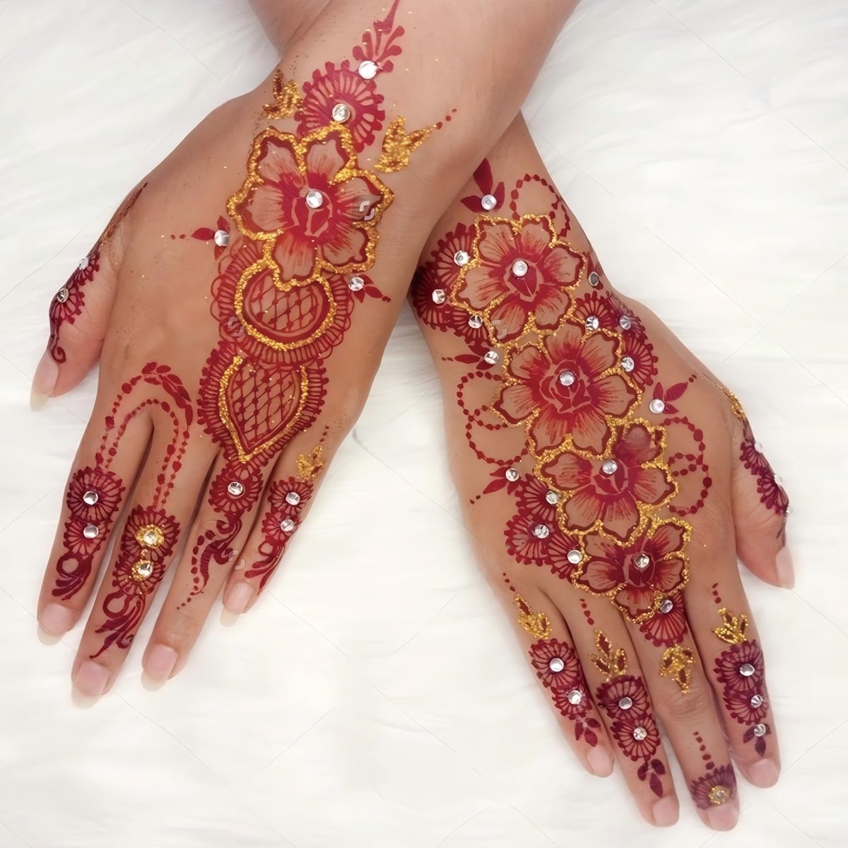 18-Piece Henna Tattoo Stencils Kit – Indian Mehndi Designs for Hands & Body Art - görsel 5