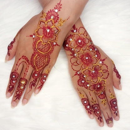 18-Piece Henna Tattoo Stencils Kit – Indian Mehndi Designs for Hands & Body Art