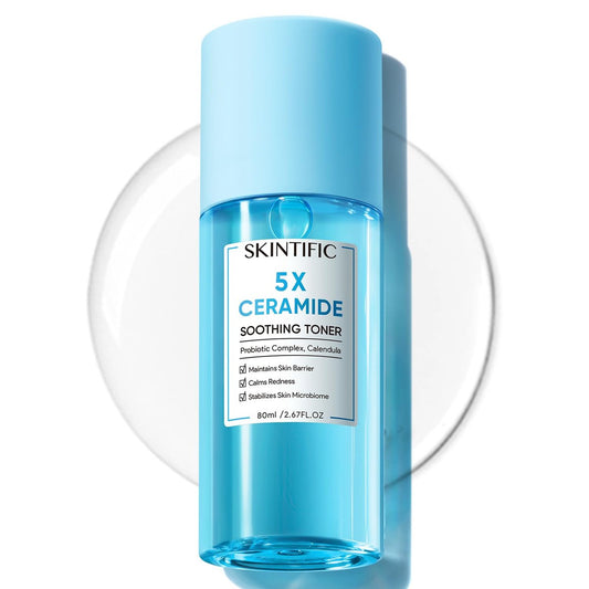 SKINTIFIC 5X Ceramide Soothing Toner – Hydrating Skin Barrier Repair with Probiotics & Calendula for Sensitive & Dry Skin, Non-Alcohol, Cruelty-Free, Vegan