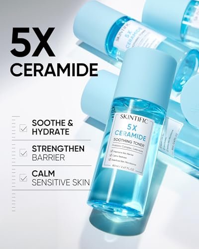 SKINTIFIC 5X Ceramide Soothing Toner – Hydrating Skin Barrier Repair with Probiotics & Calendula for Sensitive & Dry Skin, Non-Alcohol, Cruelty-Free, Vegan - görsel 8