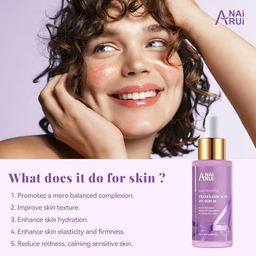 ANAI RUI 10% Tranexamic Acid Serum with Niacinamide, Kojic Acid, Ceramide - Skin Refining Serum for All Skin Types, 1.69 Fl Oz Avelisse