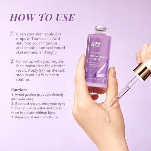 ANAI RUI 10% Tranexamic Acid Serum with Niacinamide, Kojic Acid, Ceramide - Skin Refining Serum for All Skin Types, 1.69 Fl Oz Avelisse