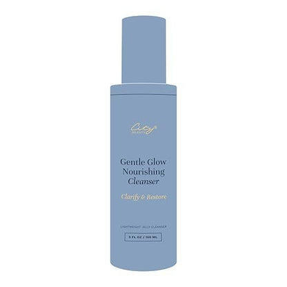 City Beauty Gentle Glow Nourishing Cleanser - 5 oz Lightweight Jelly Hydrating Face Wash for All Skin Types, Removes Oil, Makeup & Impurities, Ceramide Complex & Apple Extract for Glowing Skin