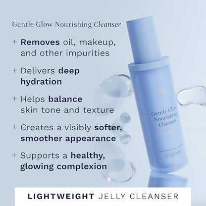 City Beauty Gentle Glow Nourishing Cleanser - 5 oz Lightweight Jelly Hydrating Face Wash for All Skin Types, Removes Oil, Makeup & Impurities, Ceramide Complex & Apple Extract for Glowing Skin
