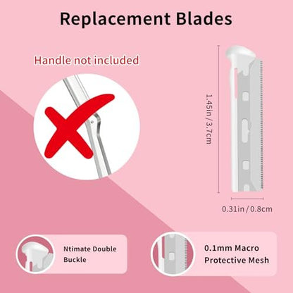Replacement Blades Compatible with Tweezerman Facial Razor, 20 Count – Precision Stainless Steel Refills Avelisse