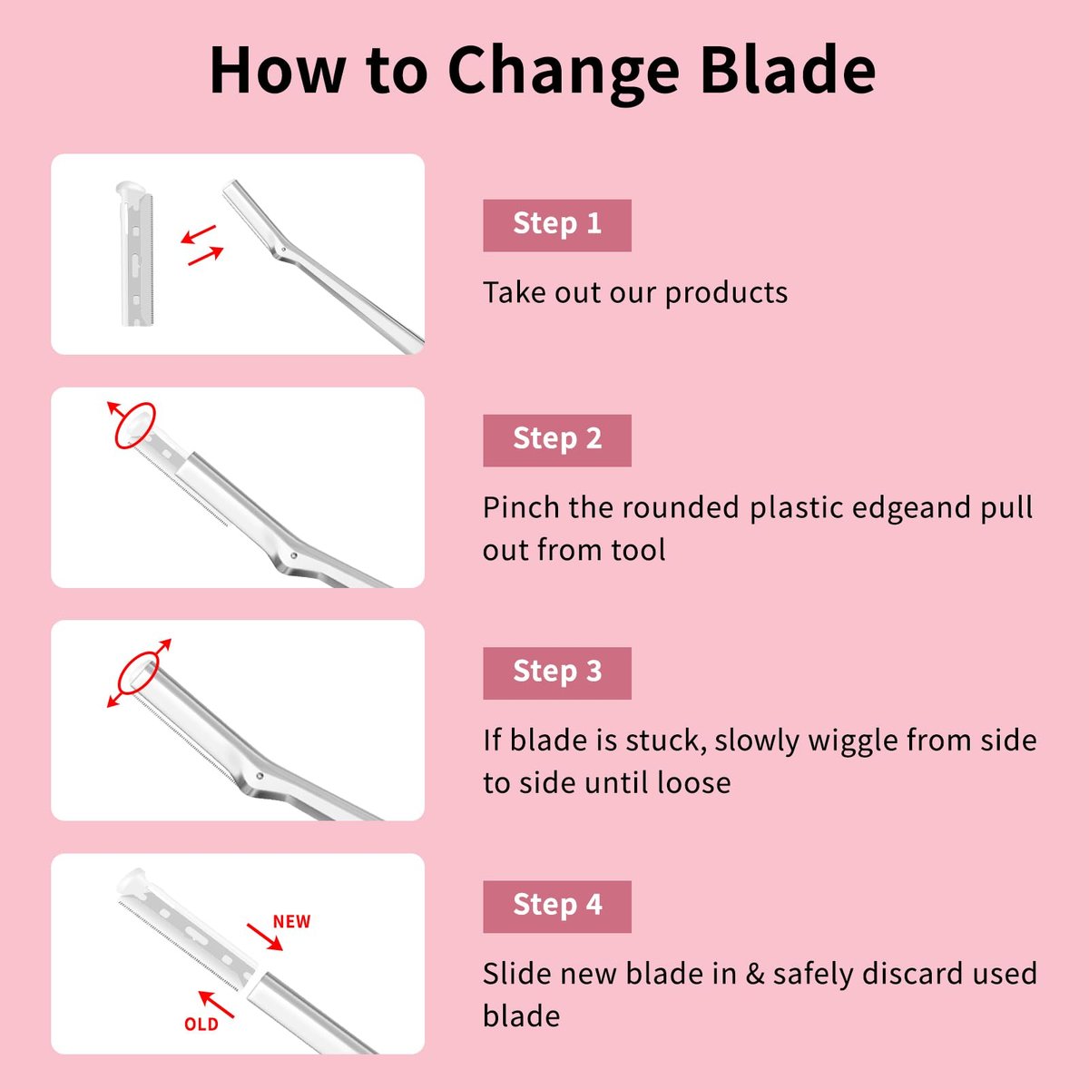 Replacement Blades Compatible with Tweezerman Facial Razor, 20 Count – Precision Stainless Steel Refills Avelisse
