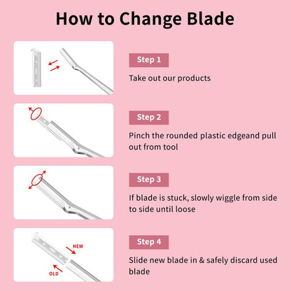Replacement Blades Compatible with Tweezerman Facial Razor, 20 Count – Precision Stainless Steel Refills Avelisse