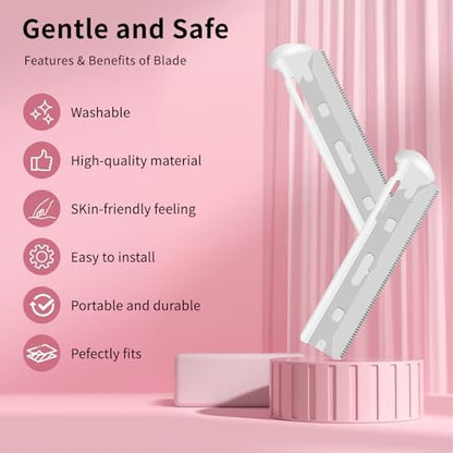 Replacement Blades Compatible with Tweezerman Facial Razor, 20 Count – Precision Stainless Steel Refills Avelisse