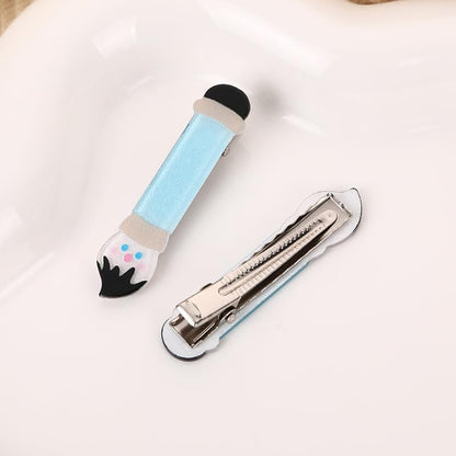 PLwelth 4Pcs Teacher Hair Clips - Funny Pencil Ruler Scissors Painting Brush Hairpins for Teachers Students, Cute Study Hair Barrette, Back to School Hair Accessories, Teacher Appreciation Gift