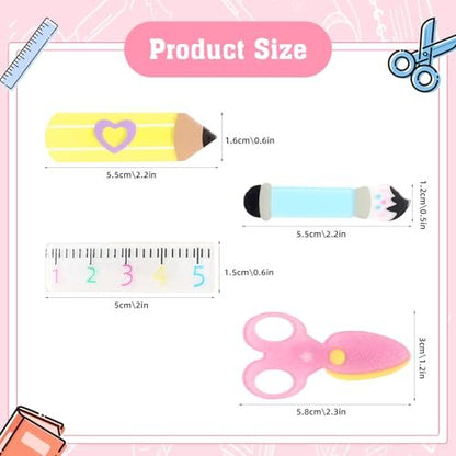 PLwelth 4Pcs Teacher Hair Clips - Funny Pencil Ruler Scissors Painting Brush Hairpins for Teachers Students, Cute Study Hair Barrette, Back to School Hair Accessories, Teacher Appreciation Gift
