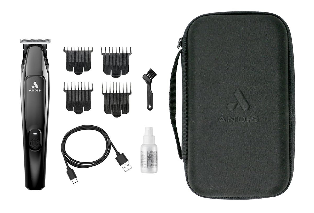 Andis 562888 Slimline Pro II Cordless Beard and Hair Trimmer - Lithium-Ion, 4 Attachment Combs, Lightweight, Powerful Motor, Black Avelisse