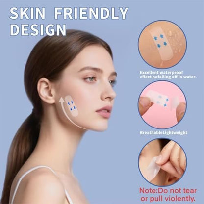 XronSlute 80Pcs Face Lifting Tape – Invisible Face Lift Tape for Turkey Neck & Instant Facelift