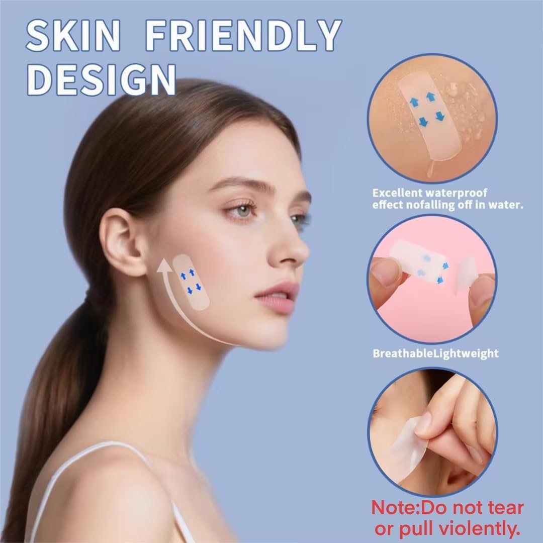 XronSlute 80Pcs Face Lifting Tape – Invisible Face Lift Tape for Turkey Neck & Instant Facelift - görsel 5