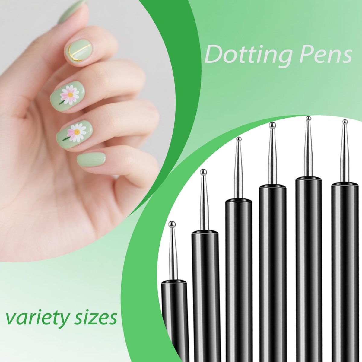 FULINJOY 6-Piece Double-Ended Nail Art Brush Kit for Gel Polish – Liner, Drawing, Dotting & Detailing Professional Set - görsel 7
