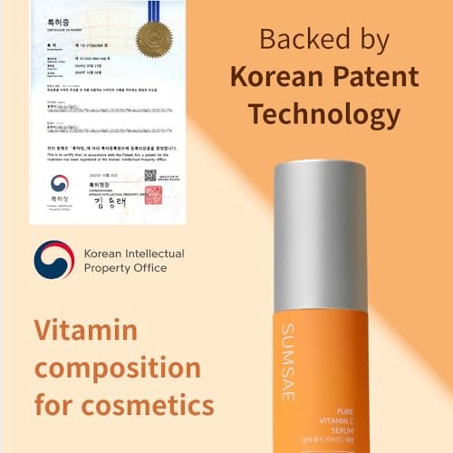 SUMSAE Pure Vitamin C Serum - Korean Skincare with 10.5% Pure Vitamin C, Waterless Formula, Airless Pump for Brightening & Firming, 30ml Avelisse