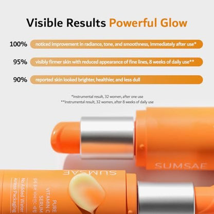 SUMSAE Pure Vitamin C Serum - Korean Skincare with 10.5% Pure Vitamin C, Waterless Formula, Airless Pump for Brightening & Firming, 30ml Avelisse