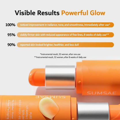SUMSAE Pure Vitamin C Serum - Korean Skincare with 10.5% Pure Vitamin C, Waterless Formula, Airless Pump for Brightening & Firming, 30ml Avelisse