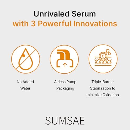 SUMSAE Pure Vitamin C Serum - Korean Skincare with 10.5% Pure Vitamin C, Waterless Formula, Airless Pump for Brightening & Firming, 30ml Avelisse