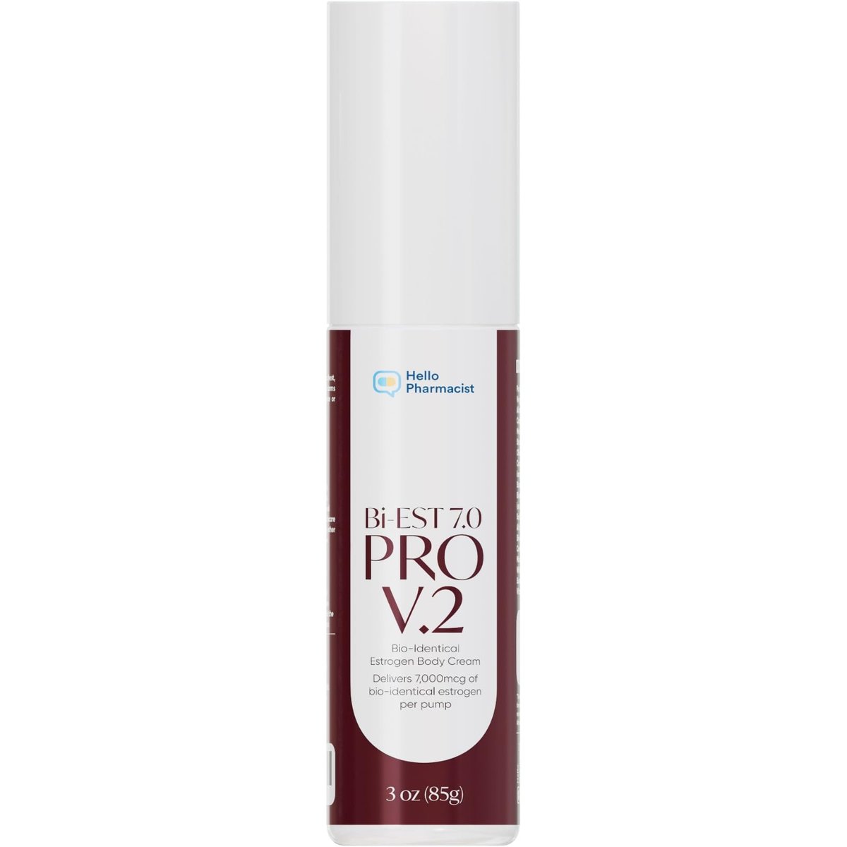 HelloPharmacist BiEst 7.0 PRO V2 Bioidentical Estrogen Cream for Women - 90 Pumps - 3oz Avelisse