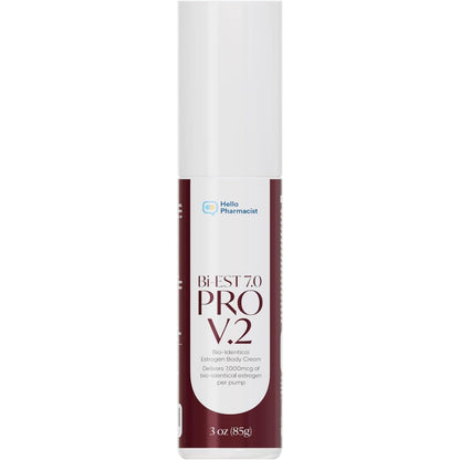 HelloPharmacist BiEst 7.0 PRO V2 Bioidentical Estrogen Cream for Women - 90 Pumps - 3oz Avelisse