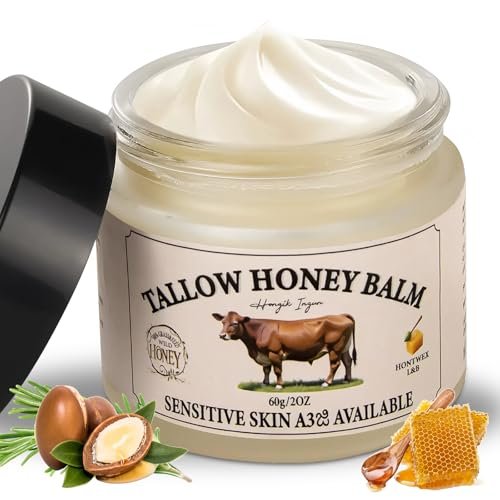 Whipped Beef Tallow and Honey Balm Face Moisturizer – 100% Pure Grass Fed Beef Tallow for Skin, All-Natural Hydrating & Nourishing Face Cream (60g) - görsel 2