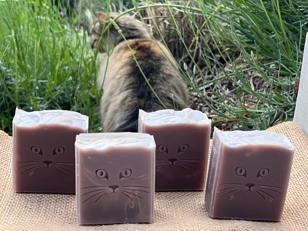 Farmhouse Cat Handmade Lavender Soap Bar with Cocoa Butter, Coconut Milk & Shea Butter – Artisan Soap, Gentle Nourishing Natural Cleanser for Sensitive Skin, Gift for Women - görsel 5