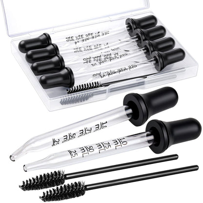 10pcs Eye Dropper & 8pcs Glass Pipettes Dropper with 2 Cleaning Tools – 1ml Droppers for Essential Oils, Liquid, Ear, Eye, Craft, Measuring