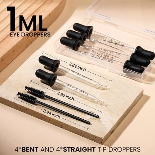 10pcs Eye Dropper & 8pcs Glass Pipettes Dropper with 2 Cleaning Tools – 1ml Droppers for Essential Oils, Liquid, Ear, Eye, Craft, Measuring - görsel 4